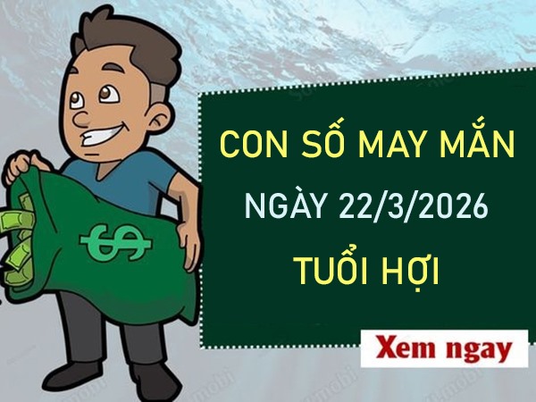 Con số may mắn hôm nay 22/3/2026 chủ nhật tuổi Hợi